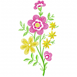 Flowers And Tree Embroidery Design 8